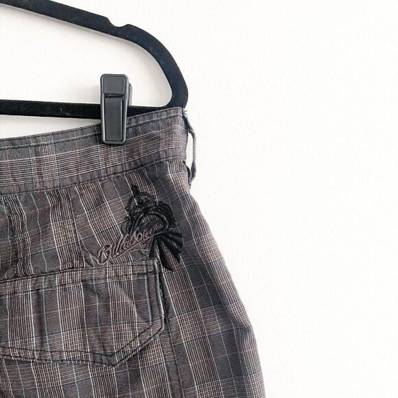 Billabong Chino Shorts Brown Plaid Mid Length Flat Front Men's Size 38 - Picture 3 of 10
